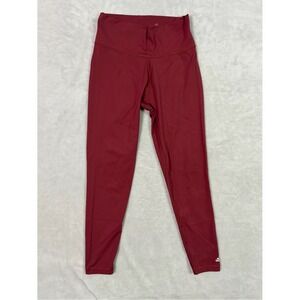 adidas High-Waist Leggings Womens M Burgundy Like New Sporty Athletic Yoga